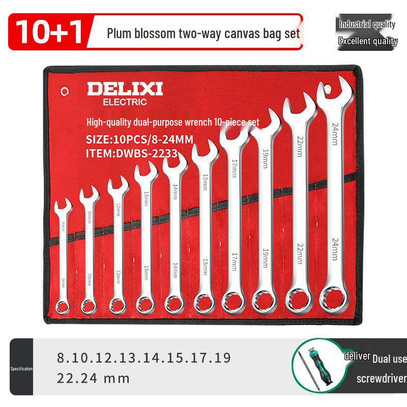 Набор регулируемых трещоточных и рожковых ключей