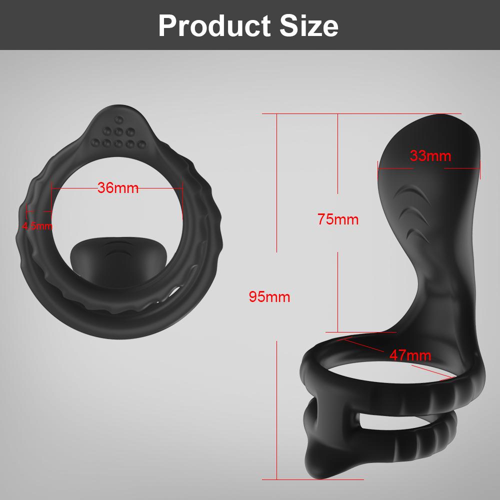 Vibrating Cock Ring for Men Ejaculation Delay Men Penis Ring Chastity Cage Clitoris Stimulator Adult Supplies Sex Toy for