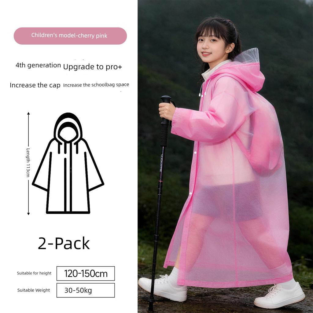 Disposable Raincoat for Children and Elementary School Students, 2025 New Model, Thickened, Portable, Full-Body Storm-Proof with Backpack Space