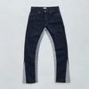 American Design Contrast Stitch Tassel Jeans: Trendy Slim Fit Flared Trousers for Men & Women