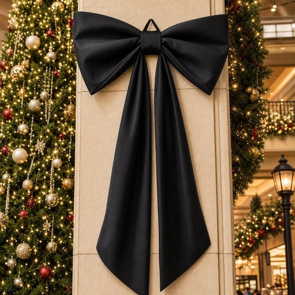 60x120cm Xmas Tree Topper Bows Solid Color Christmas Decorative Bow Festive Home Decor