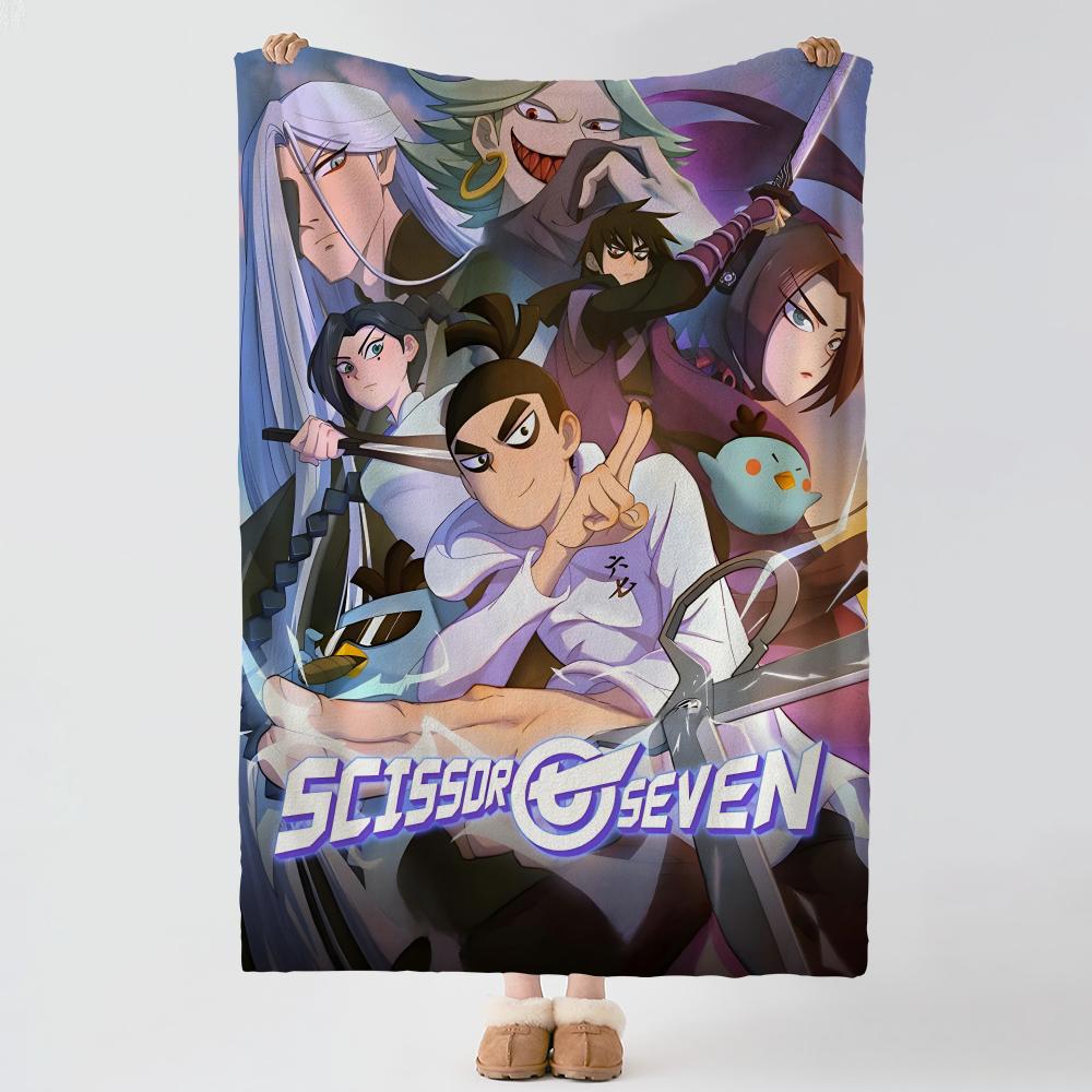 Anime SScissor SSeven Throw Soft Warm Flannel Blanket Multiuse Throw for Bed Sofa Office Air Conditioning Nap Blanket