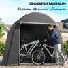 8 x 4 ft Garden Storage Tent, Waterproof Bike Tent with Roll-up Zipper Door and Galvanised Metal Frame, Dark Grey