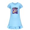 5022 Kids Girls Mira Zoey Rumi Printed Ruffle Short Sleeves Casual Dress