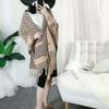 Women's Autumn and Winter Outerwear Thick Tassel Autumn and Winter New Shawl Plaid Casual Sweater