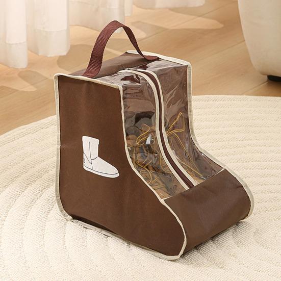 1/2Pcs Shoe Storage Bags with Handle Zipper Closure Transparent Visual Design Waterproof Dustproof