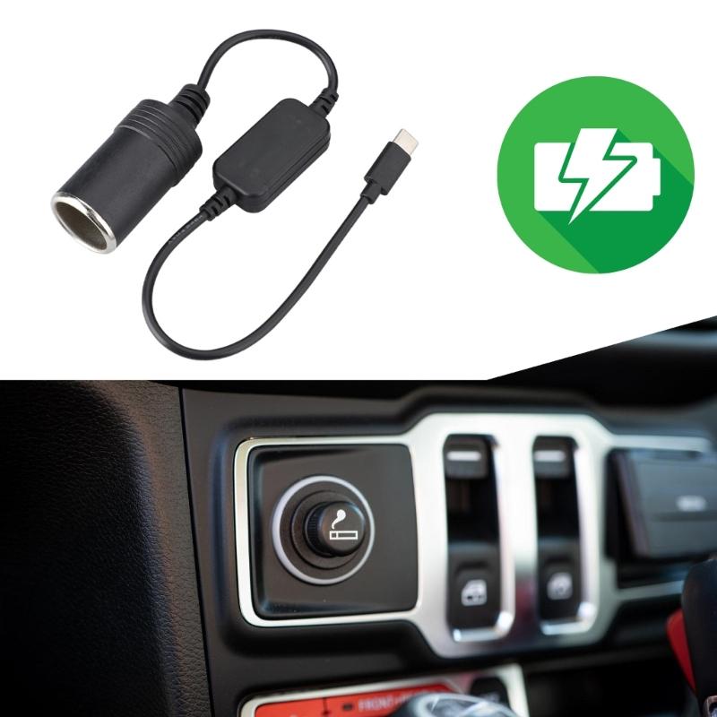 Кабель-адаптер USB Type C на 12 В для прикуривателя, кабель-адаптер USB Type C на 12 В для автомобильного вентилятора, светодиодных фонарей