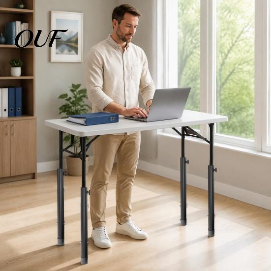 Table Height Boosters 4Pcs Adjustable Leg Risers, Heavy Duty Folding Extenders, Extensions 4 /8/8/10 Levels Desk Legs Extension Fits for Straight,