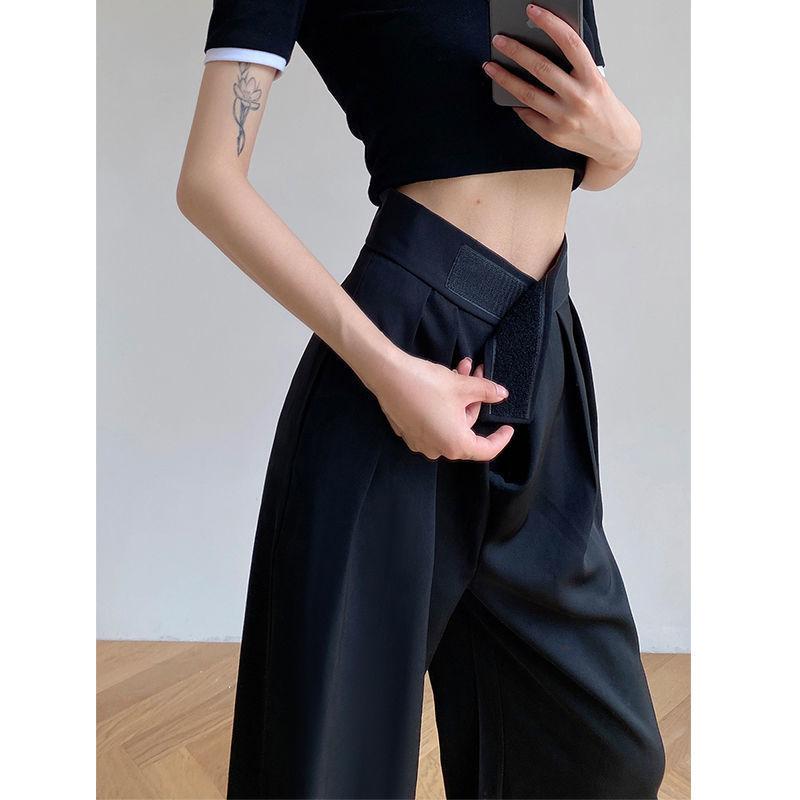 Brown Wide Leg Women Classic Suit Pants Vintage Palazzo Office Elegant Casual Black Trousers Female High Waist Pants