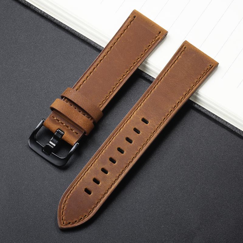 Винтажный Ретро Ремешок для Часов из Натуральной Кожи 18мм 20мм 22мм 24мм Быстросъемный Мягкий Браслет для Часов Мужской Женский Ремешок для Часов Аксессуары