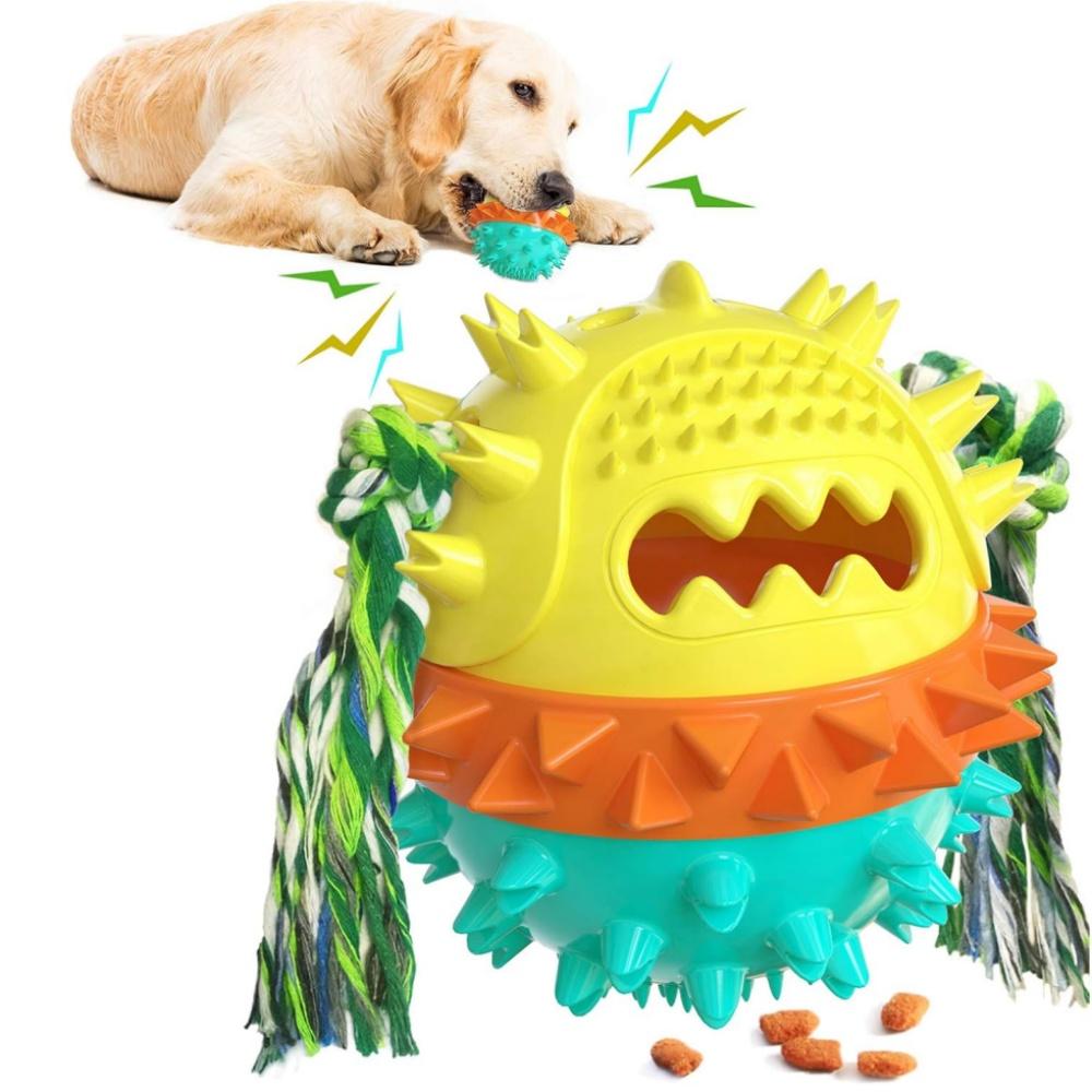 Squeaky Dog Toys for Aggressive Chewers, Tough Dog Chew Toys for Large Dogs, Interactive Dog Toy To Keep Them Busy, Treat Dispen