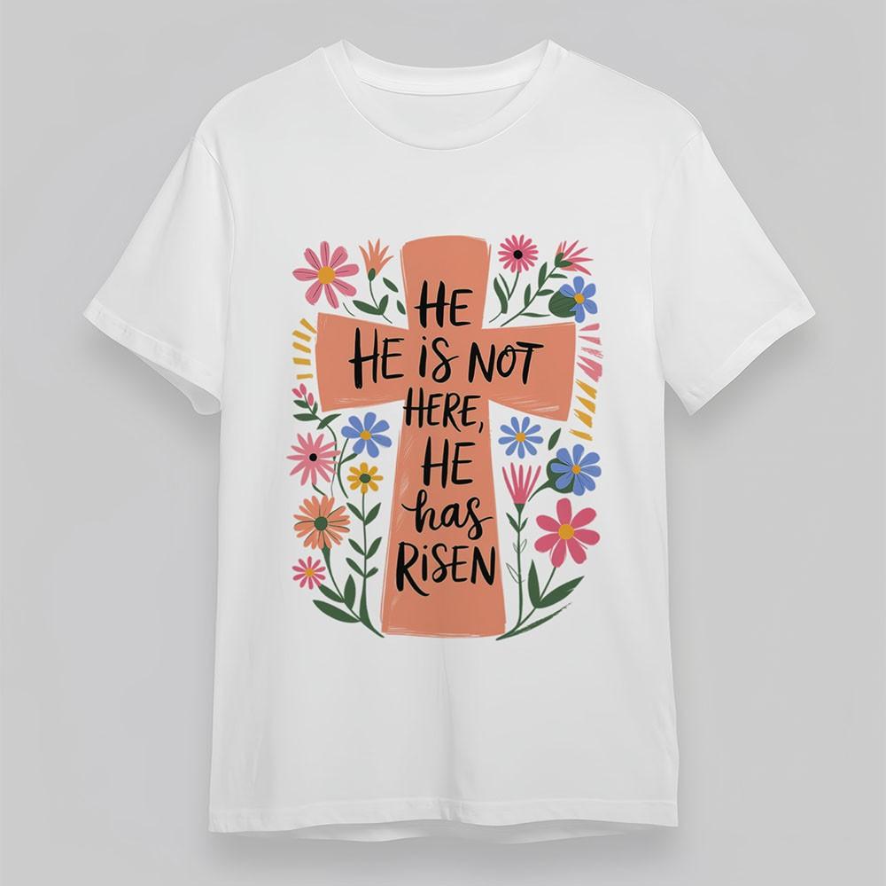 Men's Oversize T-Shirt Floral Cross Spring Bloom Colorful Tee Short Cotton White