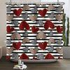 Happy Valentines Day Heart Shower Curtain Red Pink Romantic Falling Love Heart Sweet Lovers Waterproof Bathroom Curtain Decor