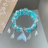 Sweet Fishtail Crystal Bracelet Colorful Beads Sweet Lucky Hand Chain  Fashion Accessory