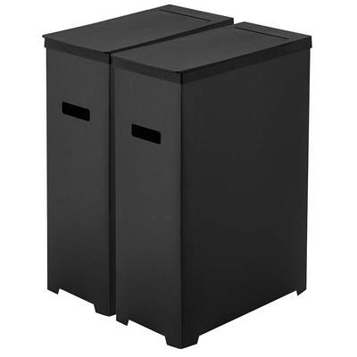 Мусорный бак Yamazaki Jitsugyo 5206 с тонким набором приблизительно Ш19 x Г40 x В54 см, можно складывать и переносить с крышкой, 2, черный, (за штуку),
