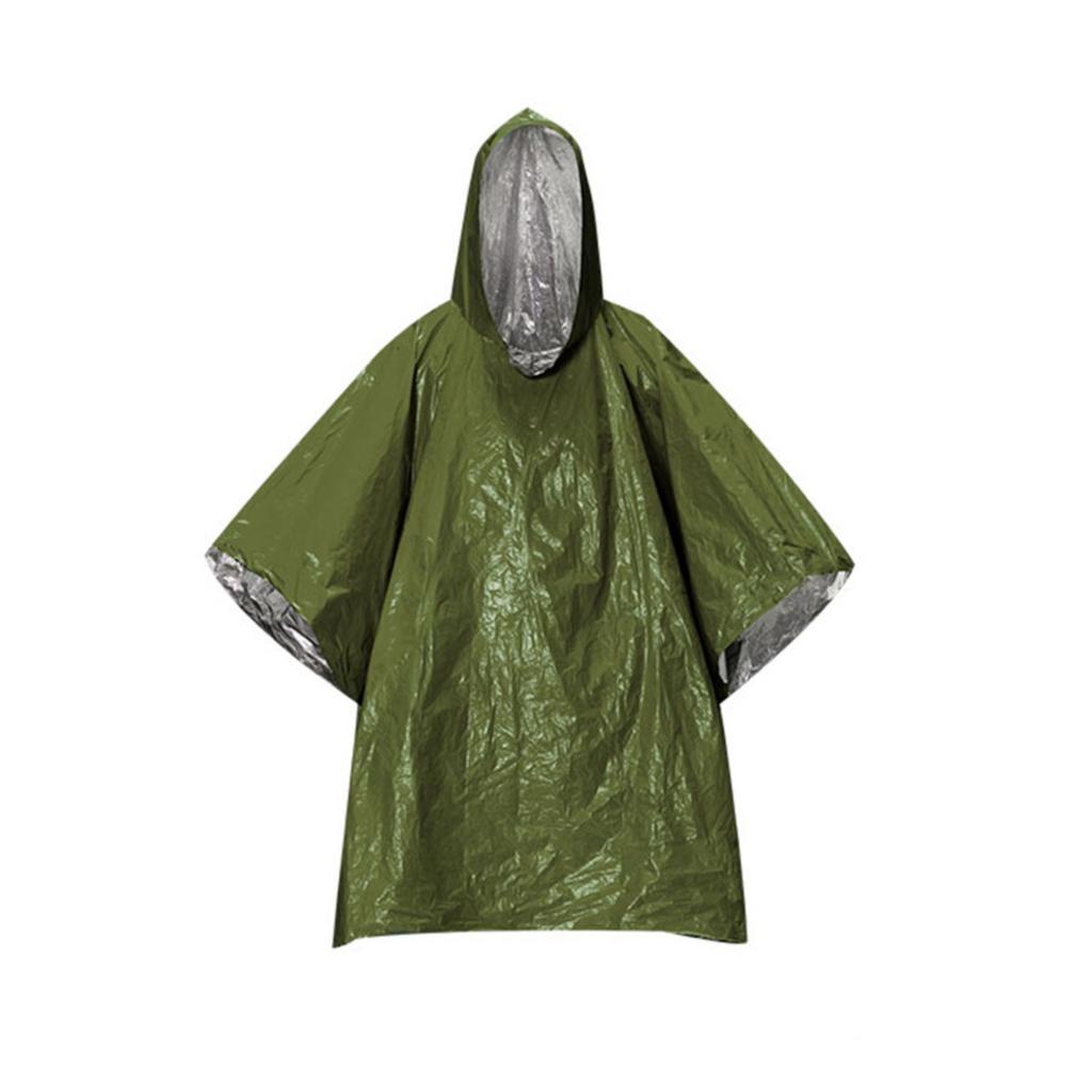 Портативное одеяло из алюминиевой фольги для рыбалки, походов, кемпинга, аварийной изоляции, плащ от дождя, защита от гипотермии, ветрозащитное, спасательное пальто