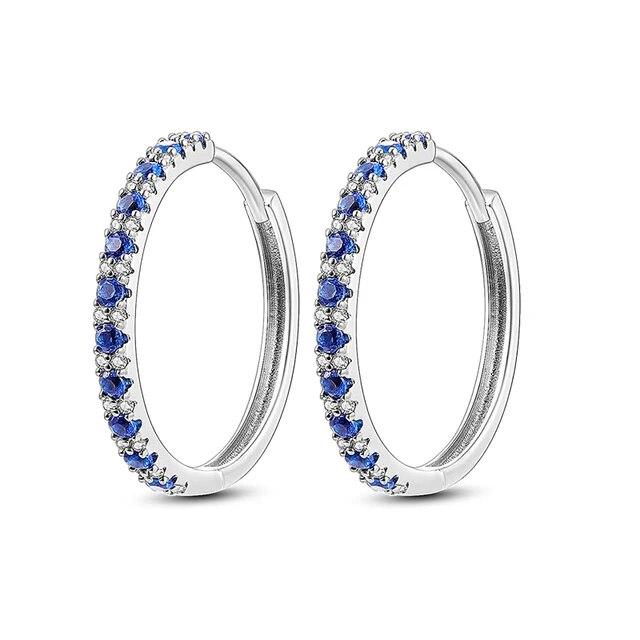 Сверкающие цирконовые серьги-кольца из серебра 925 пробы, круглые серьги в форме сердца для женщин, свадебные украшения для помолвки