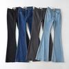 Korean Spicy Girl High Waist Flared Jeans: 2024 Spring/Autumn Elastic Slimming Skinny Trousers