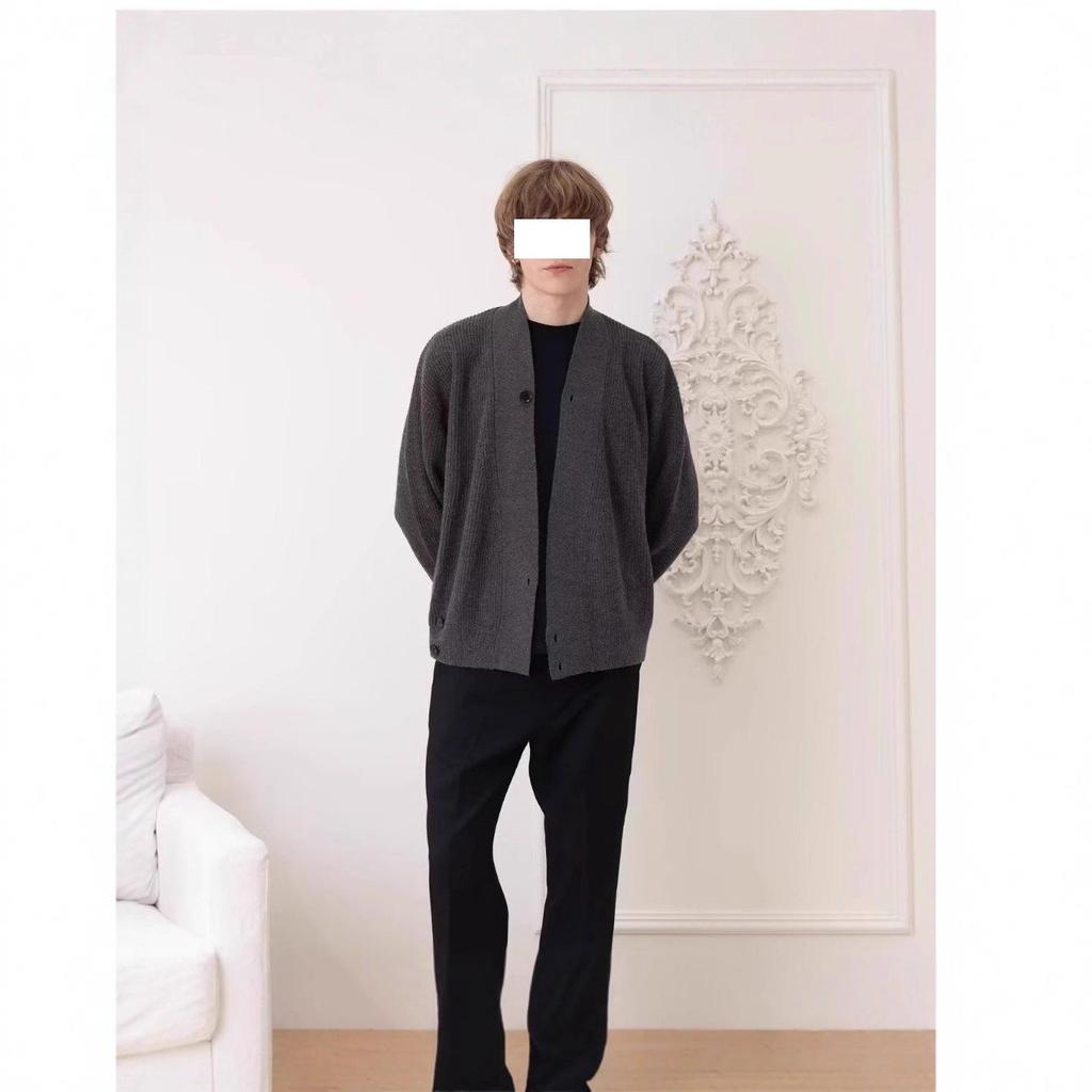 Мужской повседневный вязаный кардиган с V-образным вырезом в стиле Харадзюку