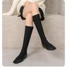 Высокие сапоги с квадратным носком женские 2025 новые осенне-зимние рыцарские сапоги на плоской подошве эластичные сапоги сапоги-носки сапоги-чулки