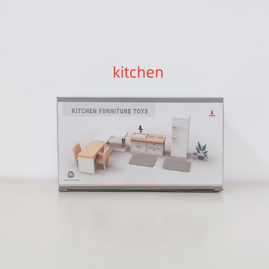 Вилла в скандинавском стиле, кукольный домик, детская игра, миниатюрная имитационная мебель, спальня, кухня, деревянные игрушки, для мальчиков и девочек