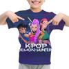 Лето Новая KPop Охотники на демонов 3D Печать Детская футболка Повседневная с круглым вырезом с коротким рукавом Топы Для девочек Мальчиков Футболка Детская одежда