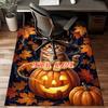 1PC Custom Name Halloween Cat Pumpkins Theme Floor Mat Ideal for Living Room, Game Rooms, Office, Bedroom, Office Floor Mat , Floor Mats for Home