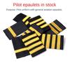 1 Pair Gold Stripe Shoulder Badges Indian Ribbon Aviation Uniform Epaulets Pilot Uniform Epaulets
