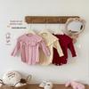 Baby Solid Color Winter Romper 2025 - Korean Style Jacquard Onesie for Newborns. Super Cute and Trendy!