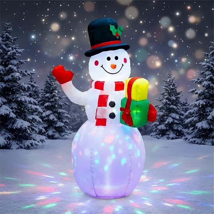 1.5 M Inflatable Snowman Christmas LED Lights Air Model Courtyard Decorations Christmas Figurine & Toys Doll