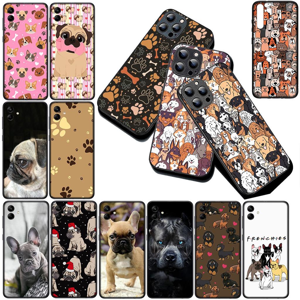 Cover for Samsung Galaxy S20 S22 S21 FE Ultra Plus A07 A17 A15 A16 A25 A57 A37 Casing Phone Case Cure Art Paw France Bulldog Dog