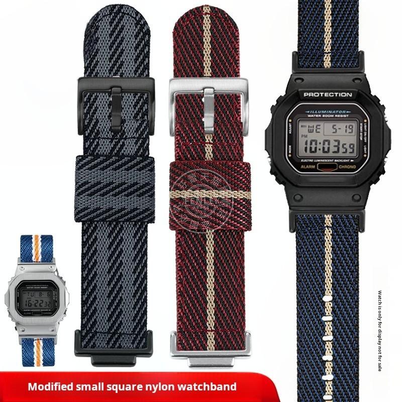 16-мм нейлоновый ремешок для Casio DW5600 GWM5610 GA110 GA2100 GA-700 Мужские наручные часы для активного отдыха Модифицированный металлический адаптер Аксессуары