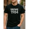 Европейский размер VINTAGE 1984 Ретро-стиль Текстовый Принт, Мужская Одежда, Топы с коротким рукавом, Повседневные футболки с коротким рукавом