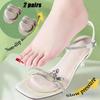 2 пары женских сандалий, подушка для передней части стопы, высокий каблук, нескользящая стелька для ухода за ногами, самоклеящиеся наклейки, подушка для обуви, вставки для пятки для женщин