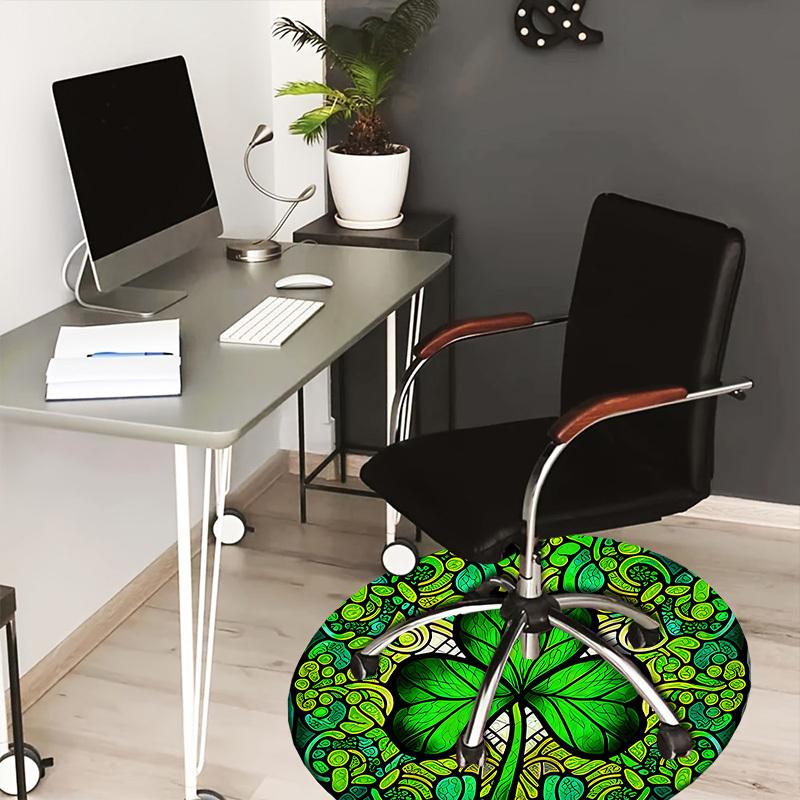 1pc Office Carpet Chair Mats Stained Glass Clover Mandala Perfect for Decorating Office Chairss, Or Bedrooms.YDT446