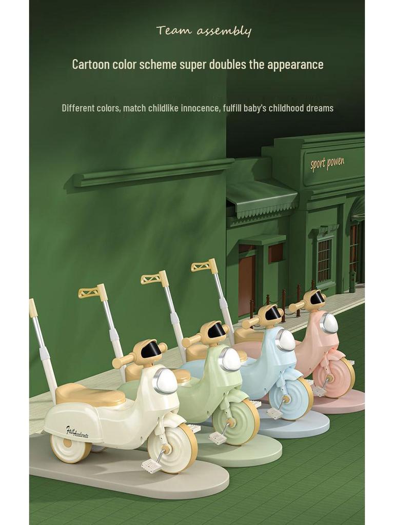 Foot-Powered Kids' Ride-On Tricycle Scooter