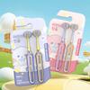 2Pcs Soft Bristle Children's Toothbrush Dental Oral Care Three Head Toothbrush  For Aged 3-12 Years