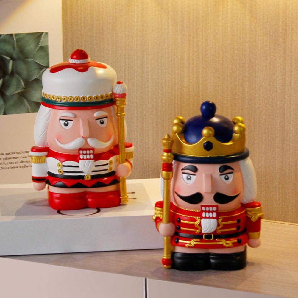 Nutcracker Soldier Money Box Resin Nutcracker Soldier Coin Bank for Saving Seasonal Cheer Multifunctional for Holiday for Kids