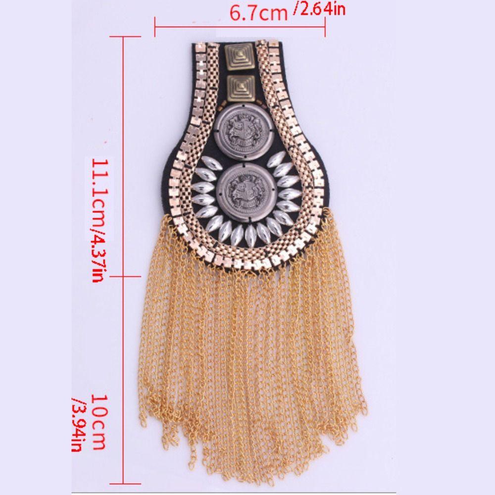 Metal Brooch Shoulder Board Zinc Zinc Alloy Jacket Vintage Brooch Tassel Chain Epaulettes Party