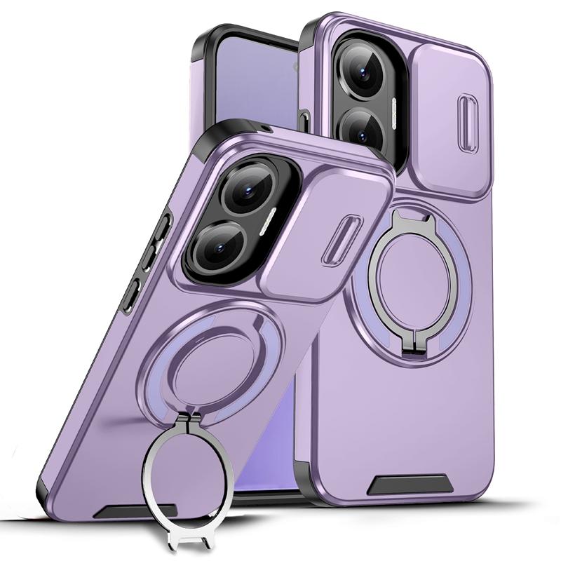Бронированный магнитный чехол-держатель для Xiaomi 15T 14T Pro Poco F7 X7 X6 Pro M7 C71 C75 F7 Ultra 5G Чехол со сдвижной защитой камеры
