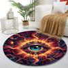 Fiery Cosmic Eye Design Print round rug, living room, bedroom, playroom carpet, non slip floor mat, gift
