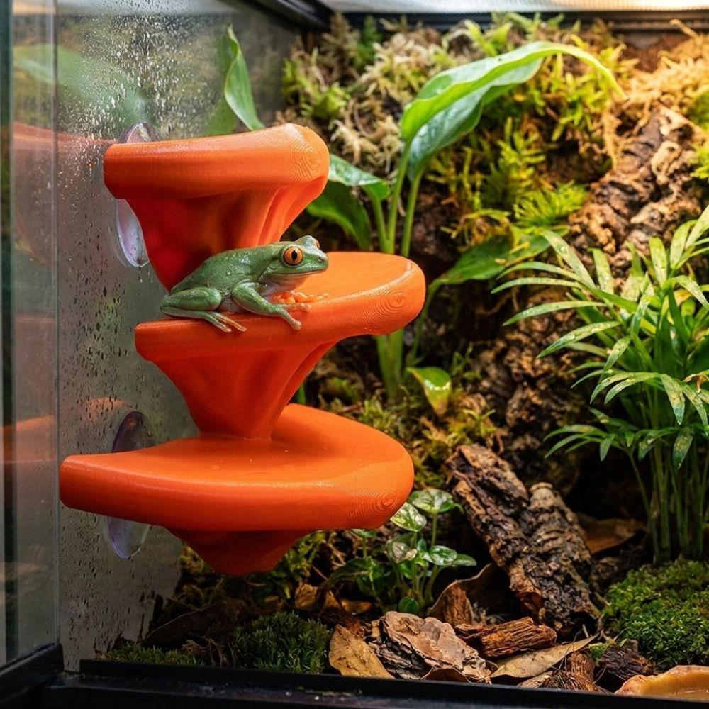 3D Printed Three Layer Mushroom Rack No-Drill Jumping Spider Platform Terrarium