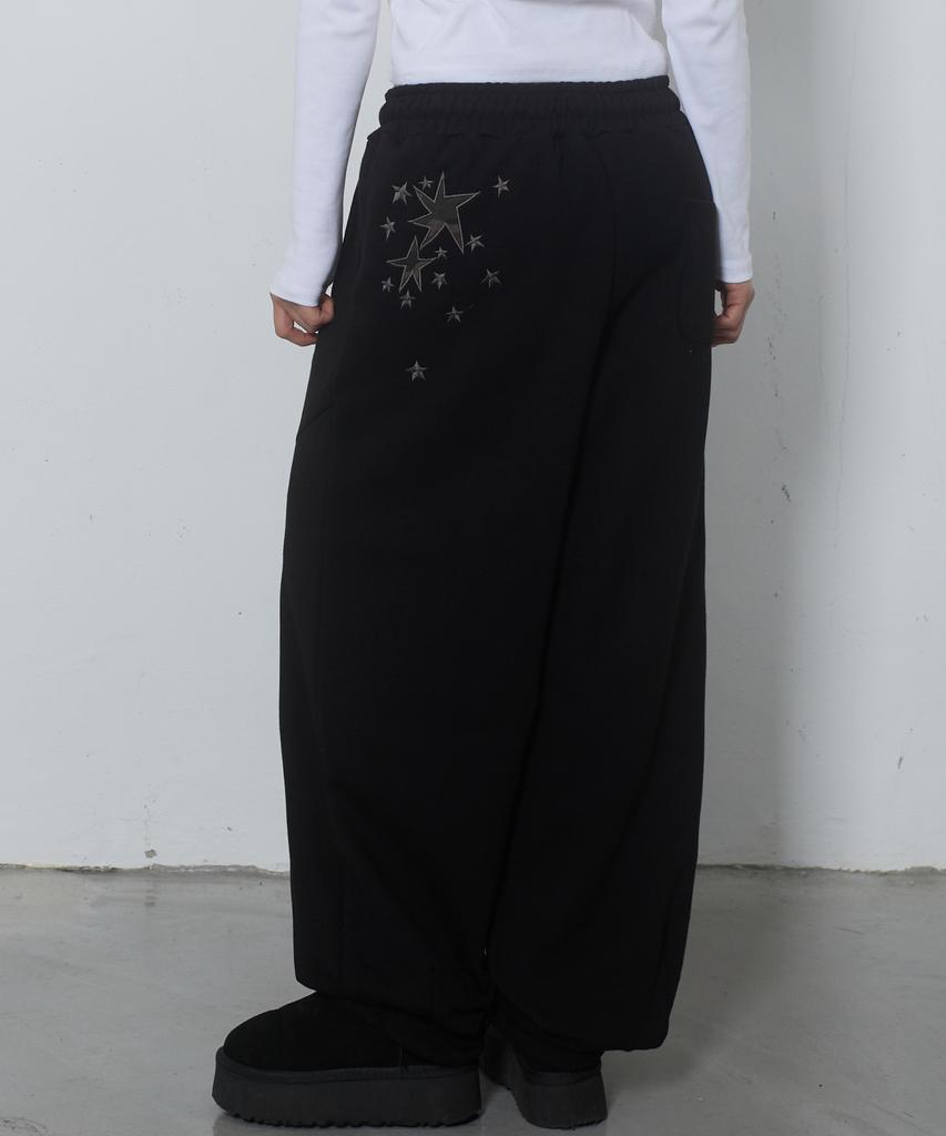 Chix Two-Star Applique Balloon Pants (4 Colors / Fleece-Lined Version Added)