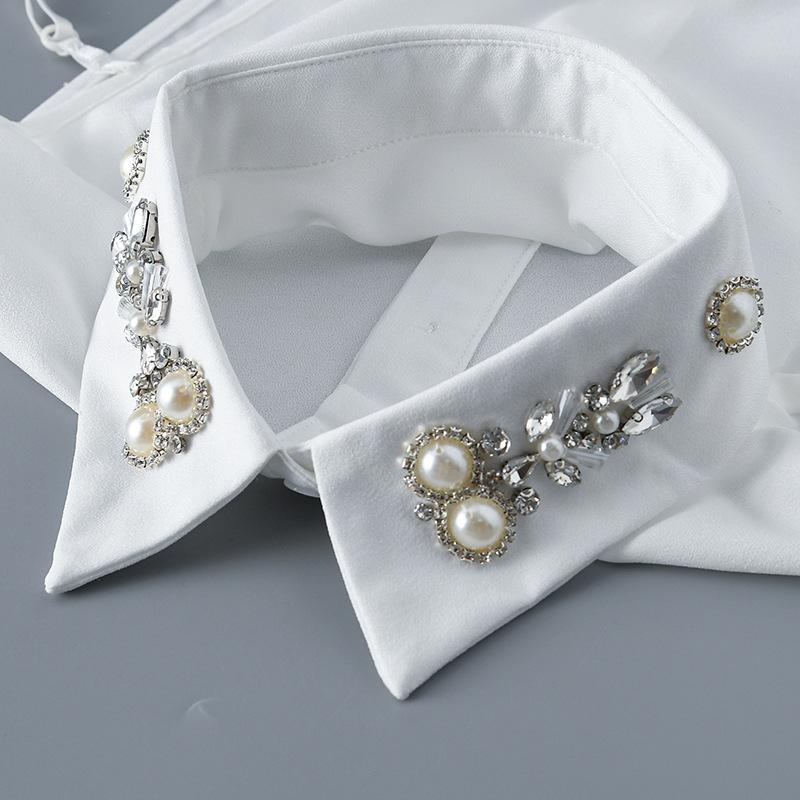 Glass Diamond Fake Collar Fashionable and Versatile Half Body Shirt Women's Fake Collar