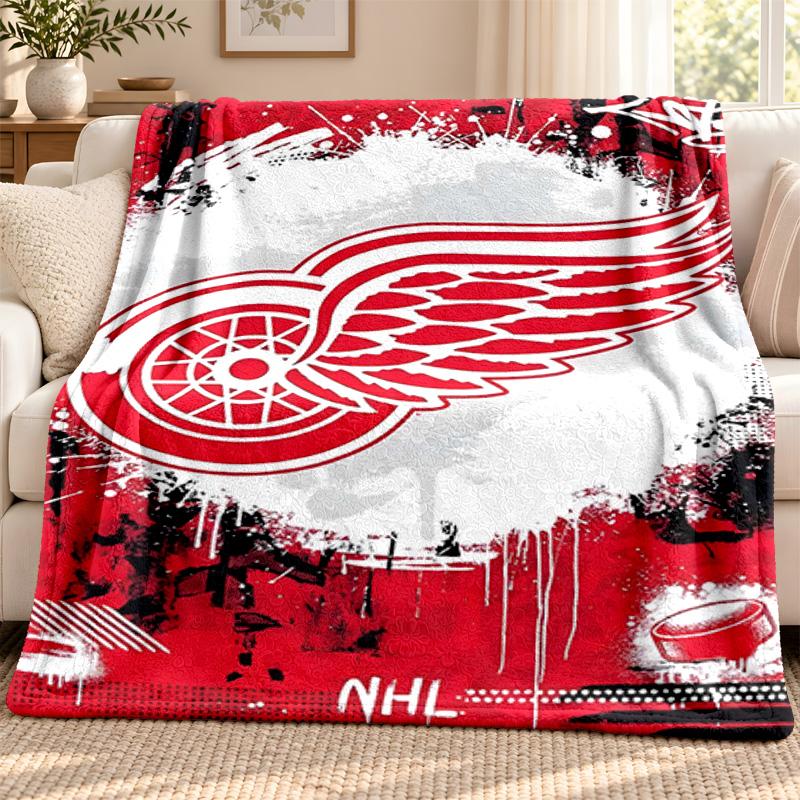 Detroit Red Wings blanket Flannel Blanket Soft Cozy Plush Throw for Sofa Bed Lightweight Home Decoration Outdoor camping