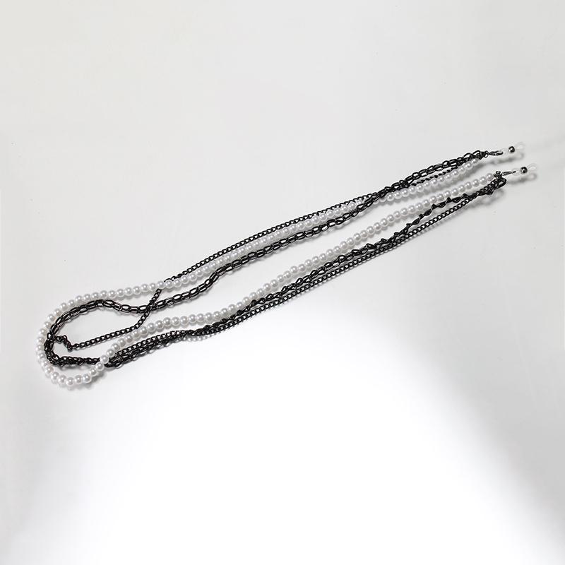 SHAUNA Модная 3-слойная цепочка для очков с венецианской жемчужиной металлическая цепочка для очков