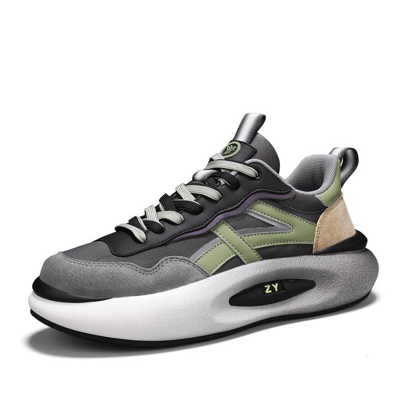 Мужские дышащие кожаные модные кроссовки класса люкс - Универсальные, на толстой подошве, увеличивающие рост папины кроссовки для осени и зимы