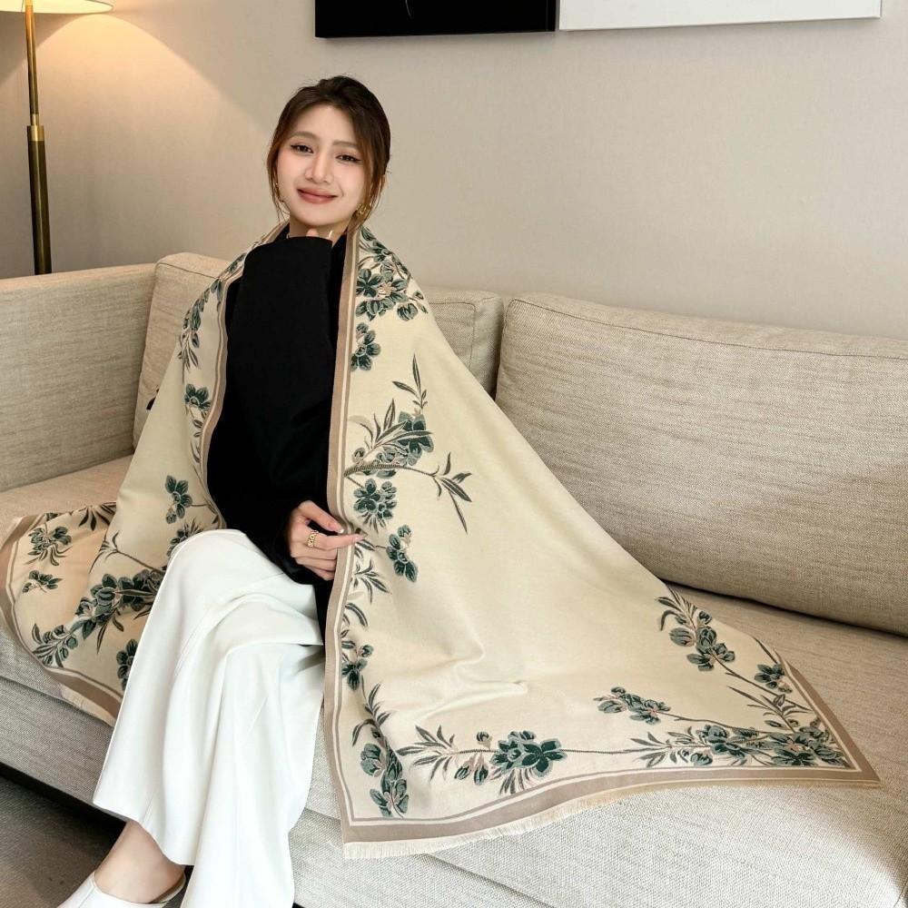 Warm Imitation Cashmere Scarf Luxury Winter Shawl Coldproof Pashmina Blanket  for Women