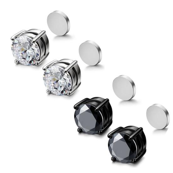 1шт зажим для ушей не пирсинг безболезненный магнитный геометрический яркий блеск для женщин и мужчин кубический цирконий