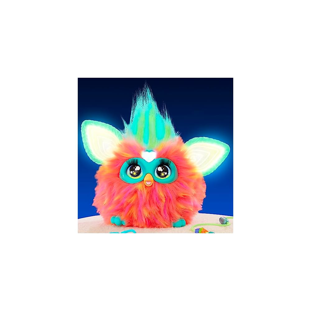 Интерактивная игрушка Hasbro Furby Коралловый для мальчиков и девочек от 6 лет с 15 модными аксессуарами Аниматронная плюшевая игрушка F6744